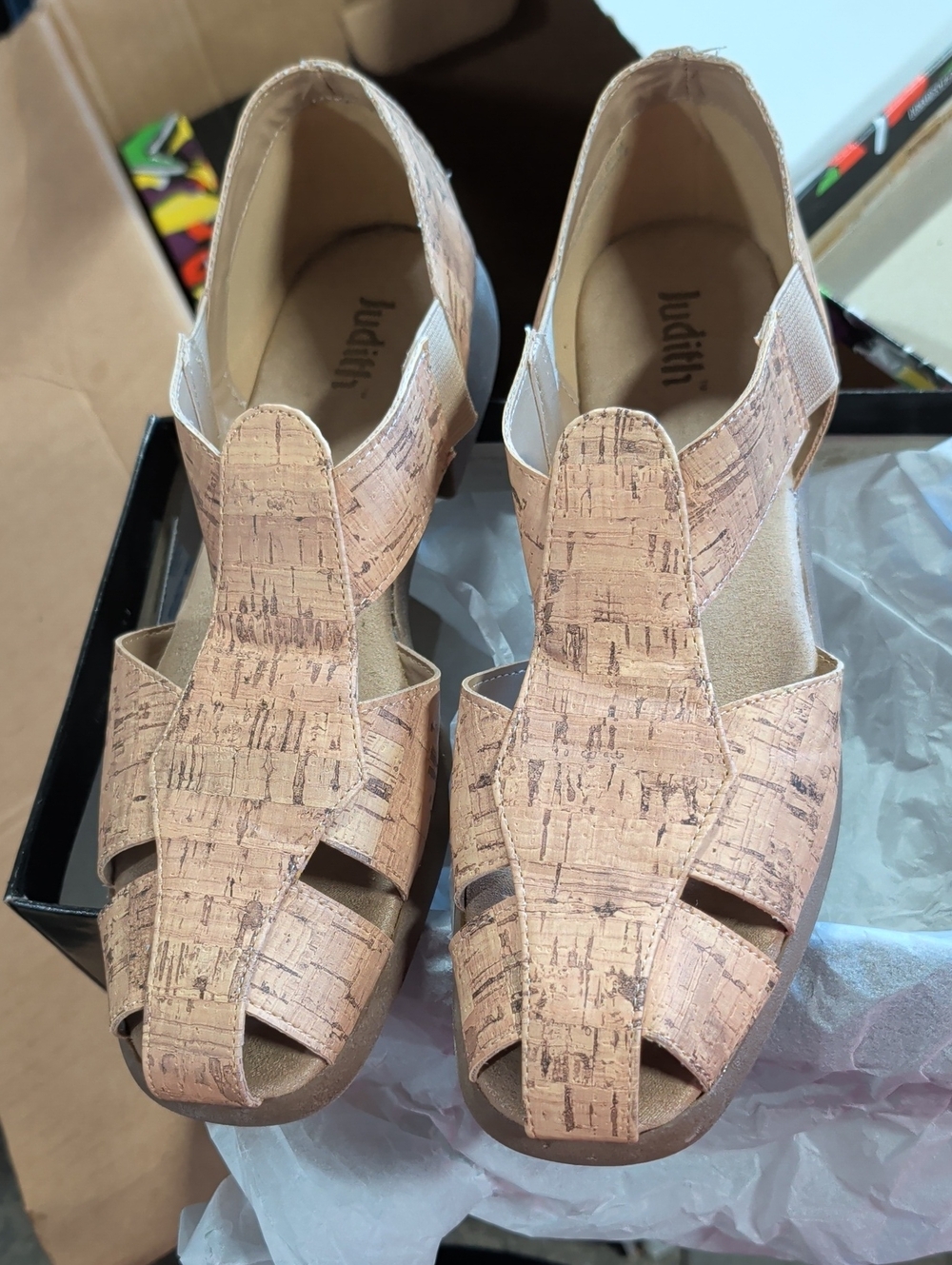 Judith Cork-Texture Tan Women’s Sandals